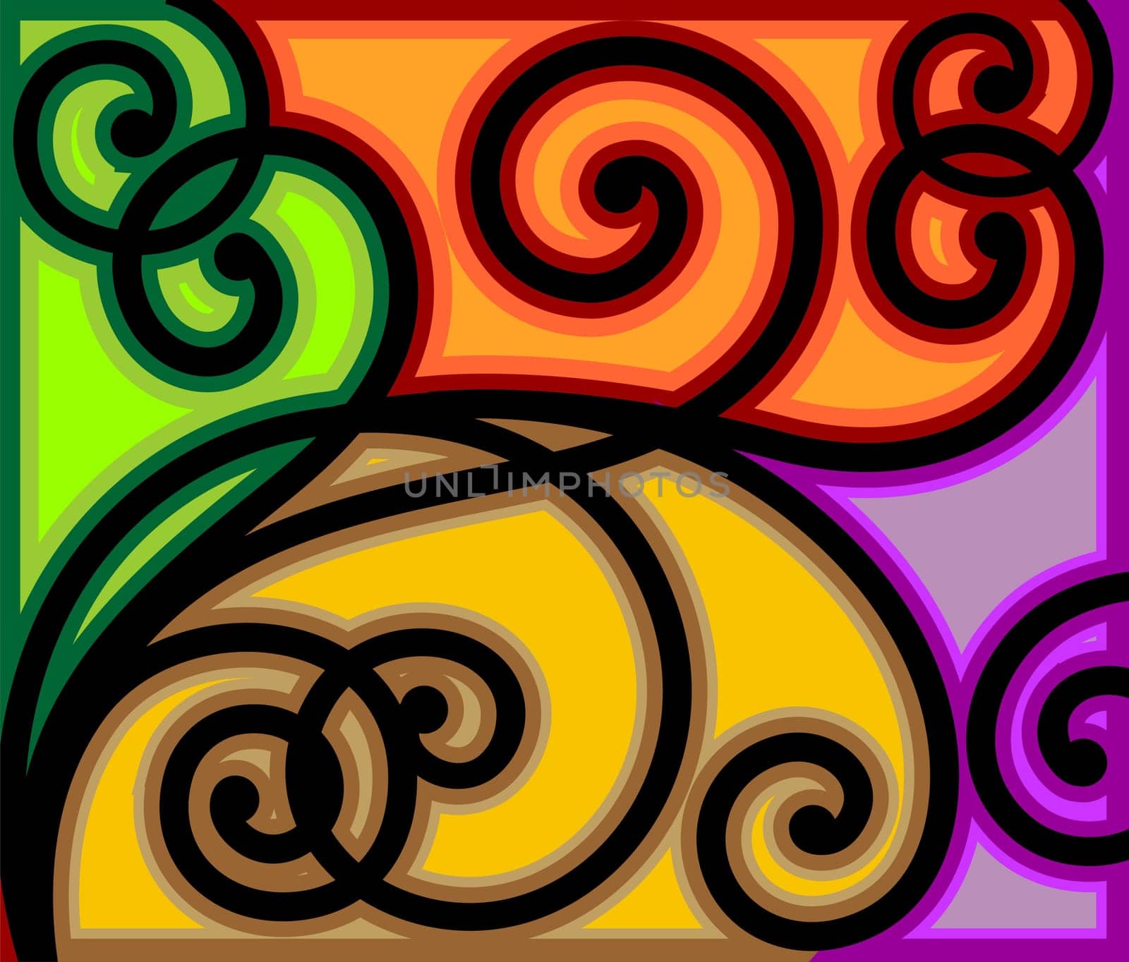 Digital painting of floral design