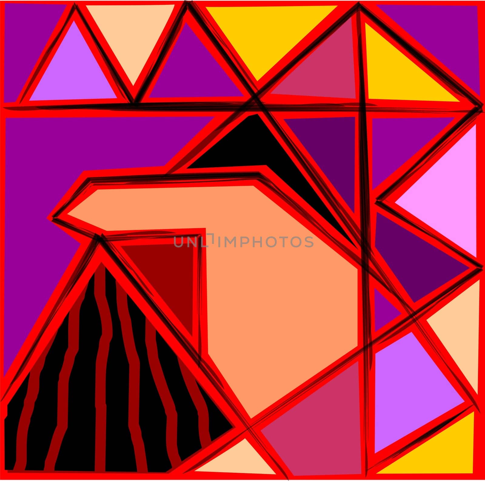Digital painting of triangles design