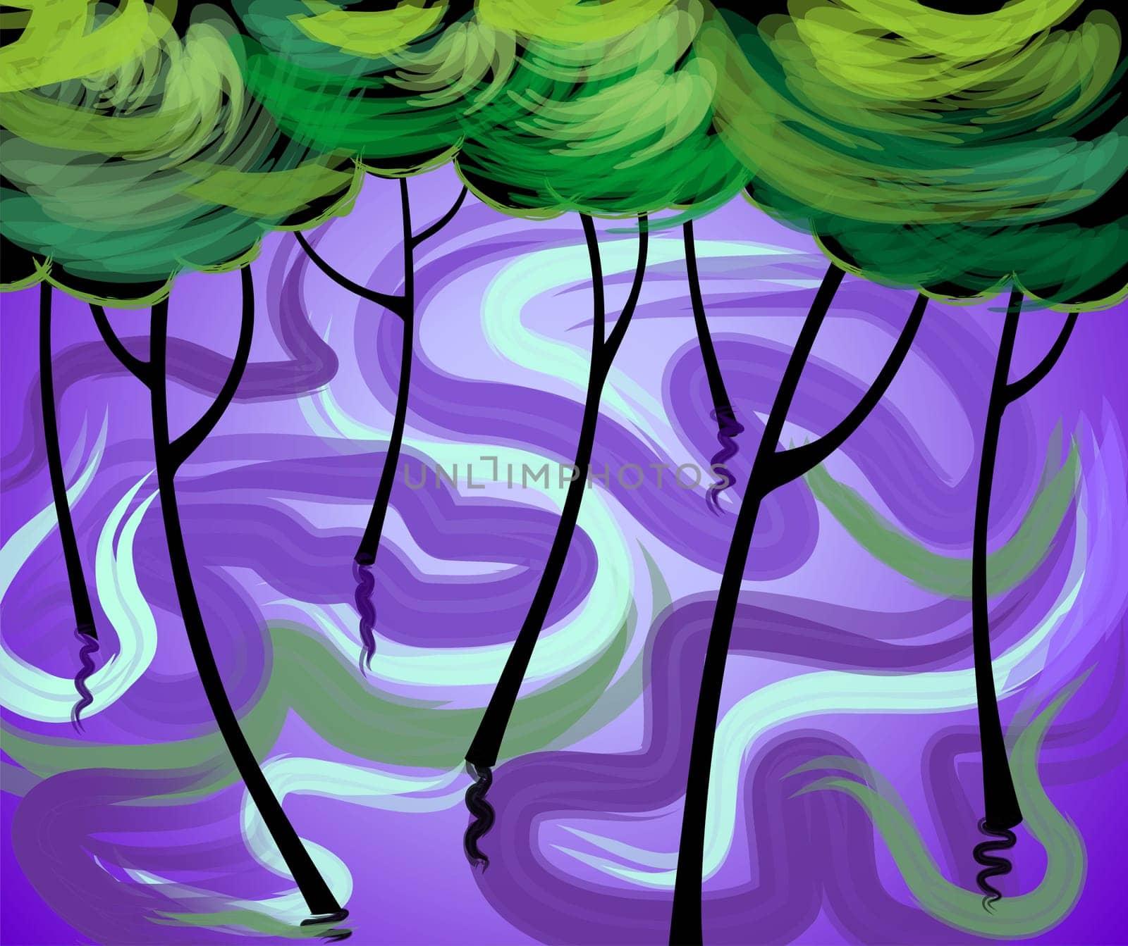 Digital painting of trees