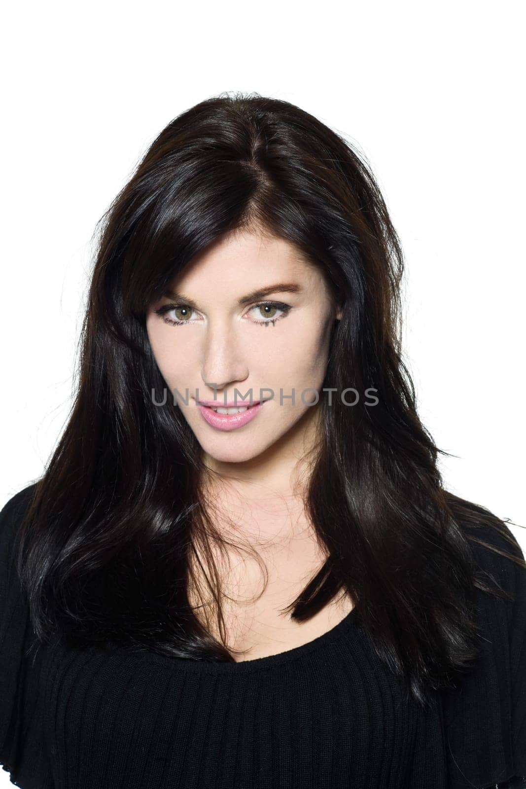 woman beautiful portrait  studio  smiling
