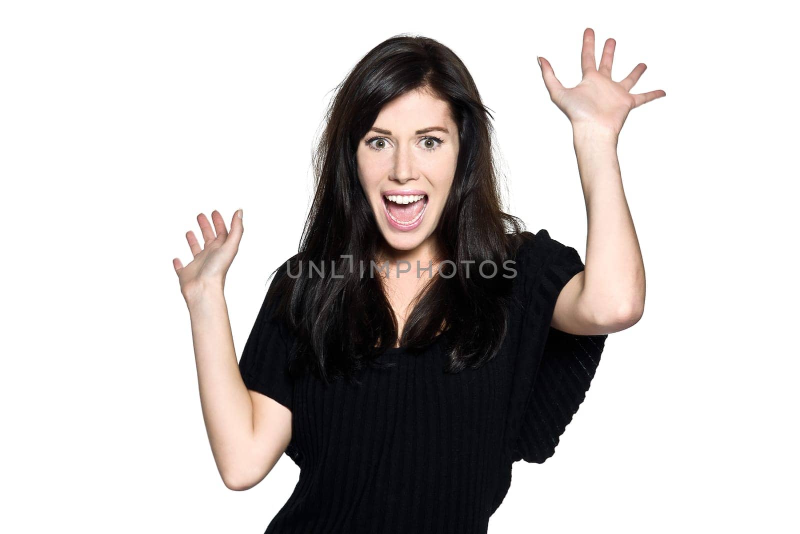 woman beautiful portrait screaming fear afraid