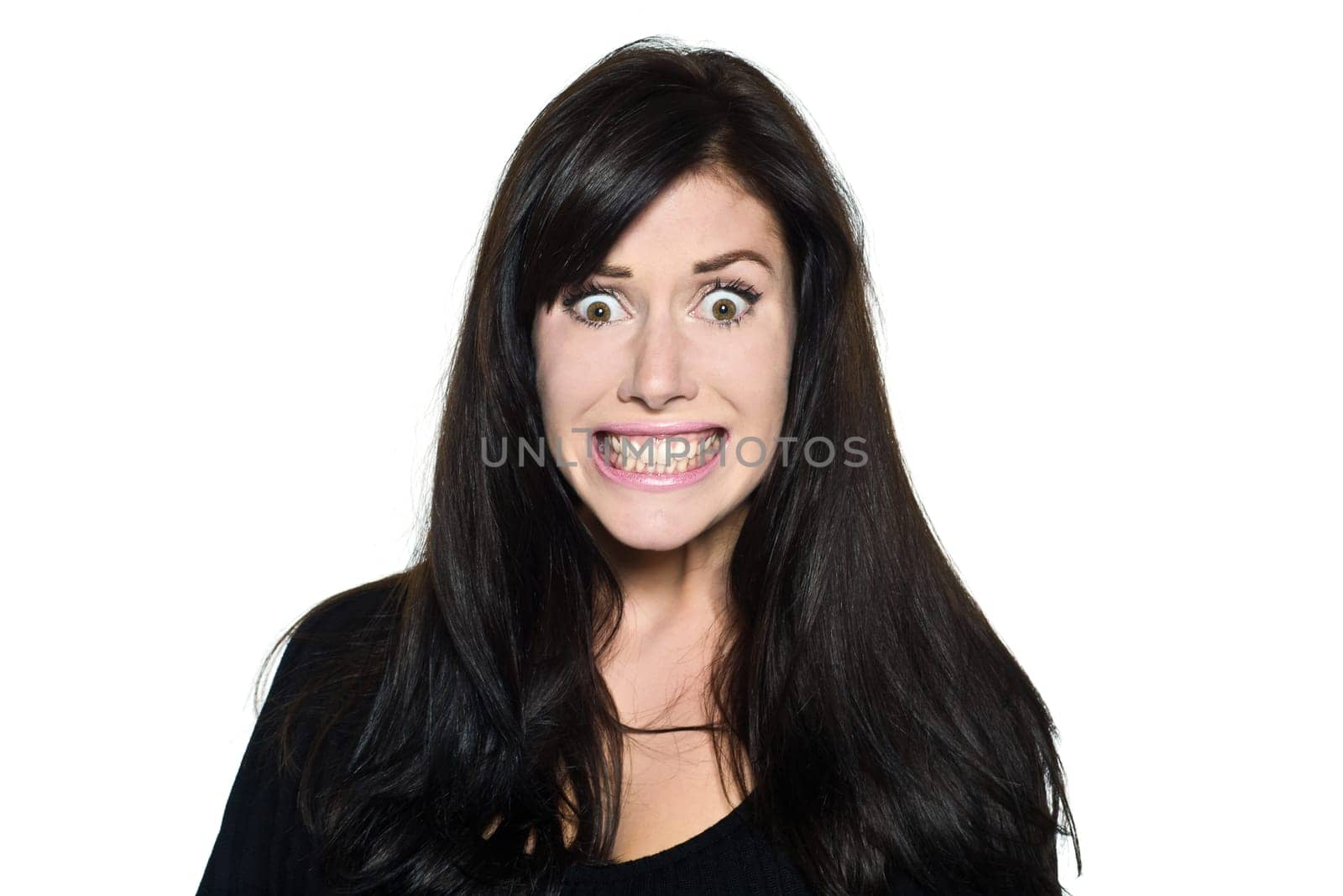 woman beautiful portrait screaming fear afraid