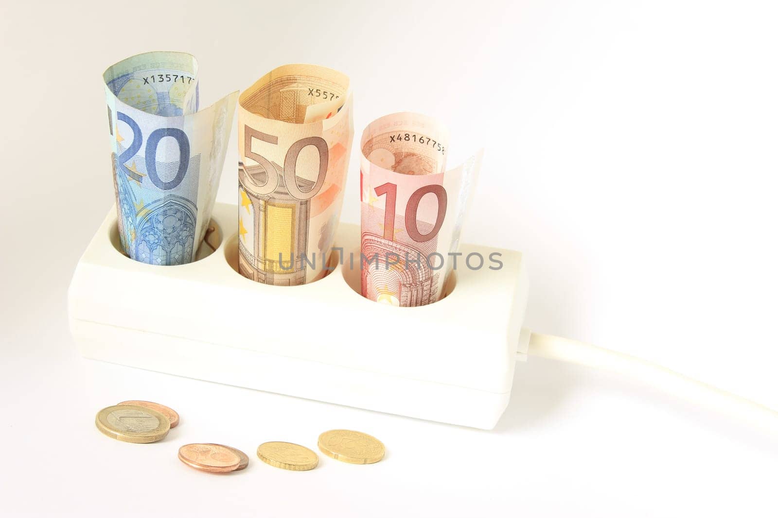 Socket and banknotes