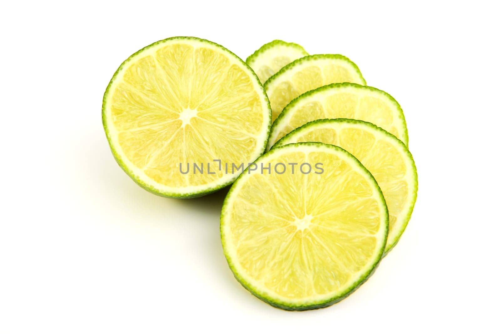 fresh halved lime with slices