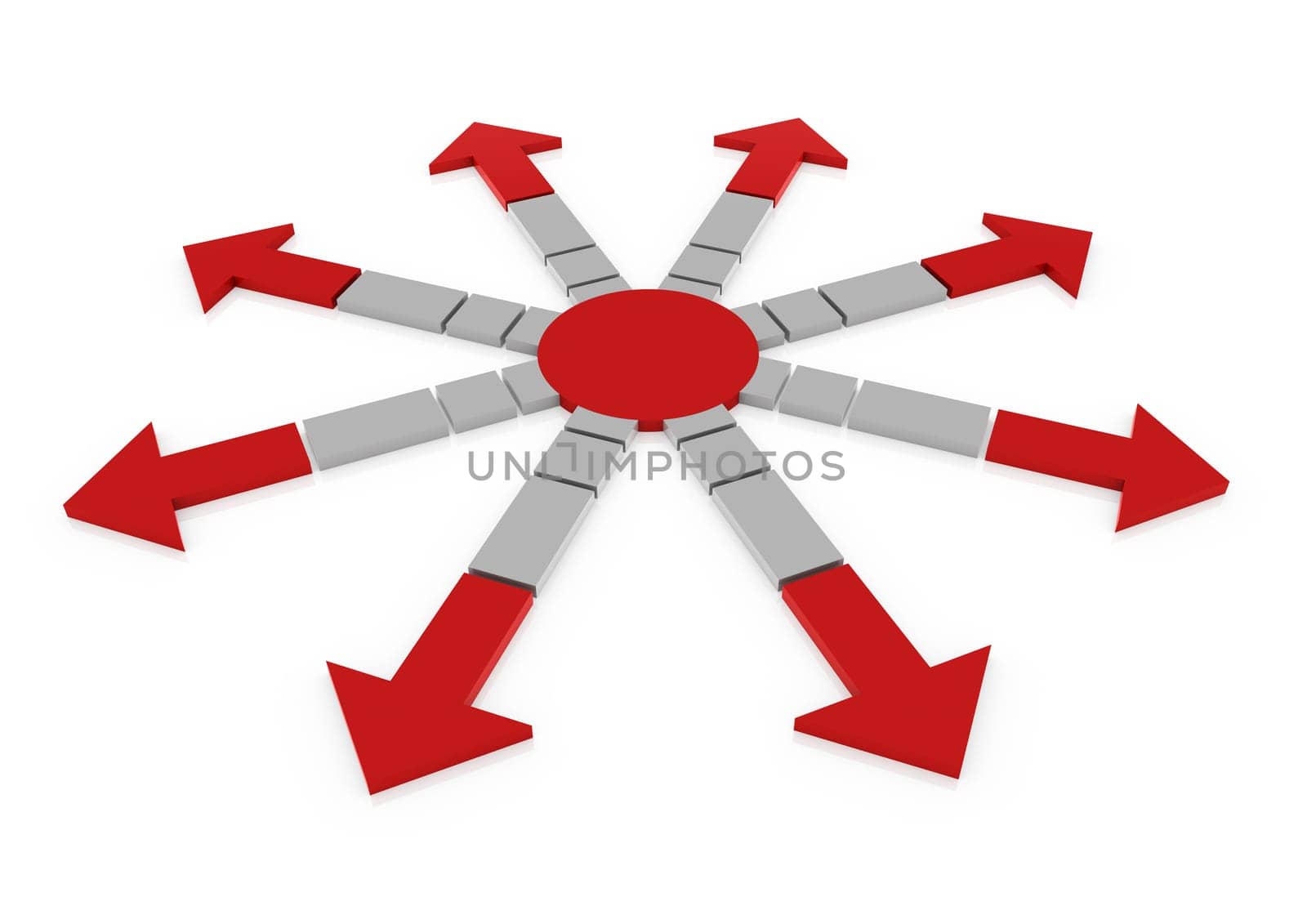 3d red gray arrow high isolated on we