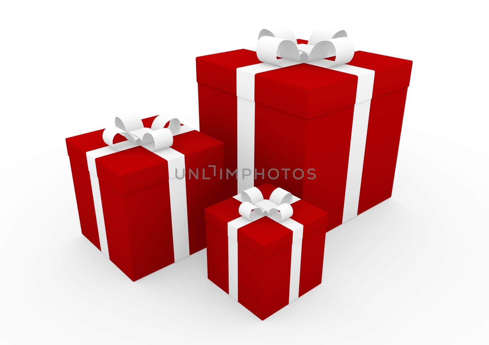 3d red white gift box