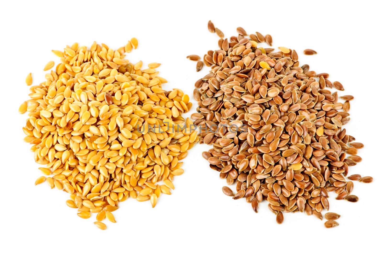 Brown and golden flax seed