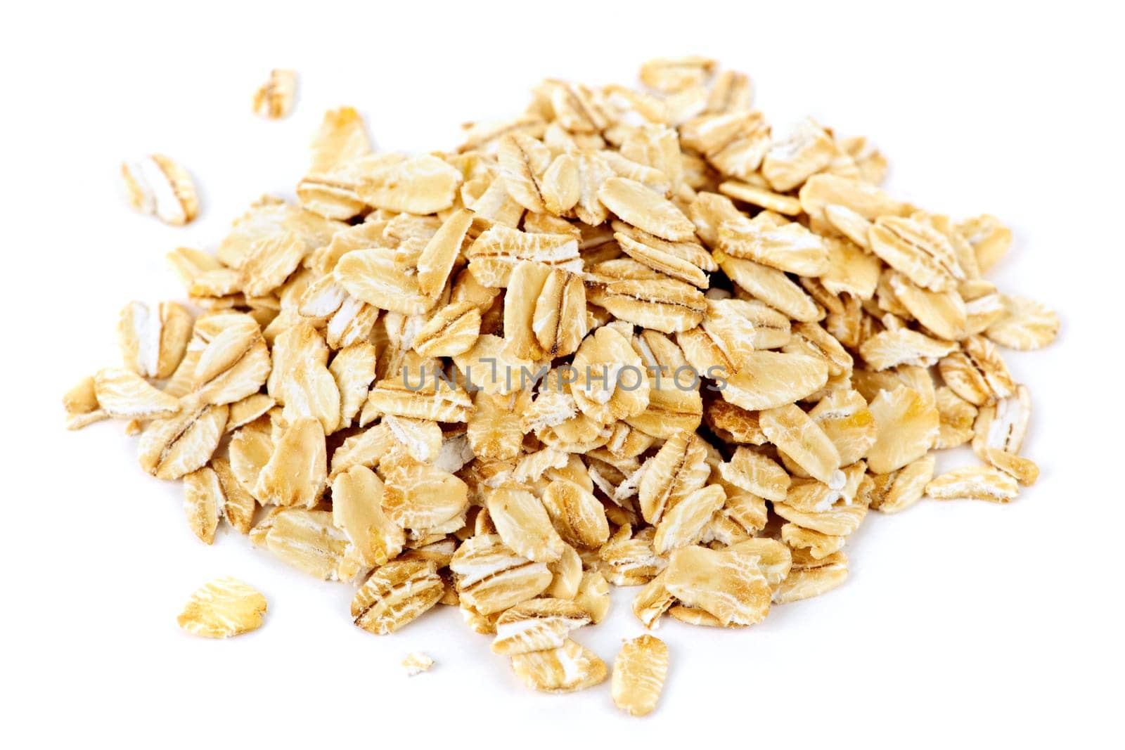 Pile of uncooked rolled oats