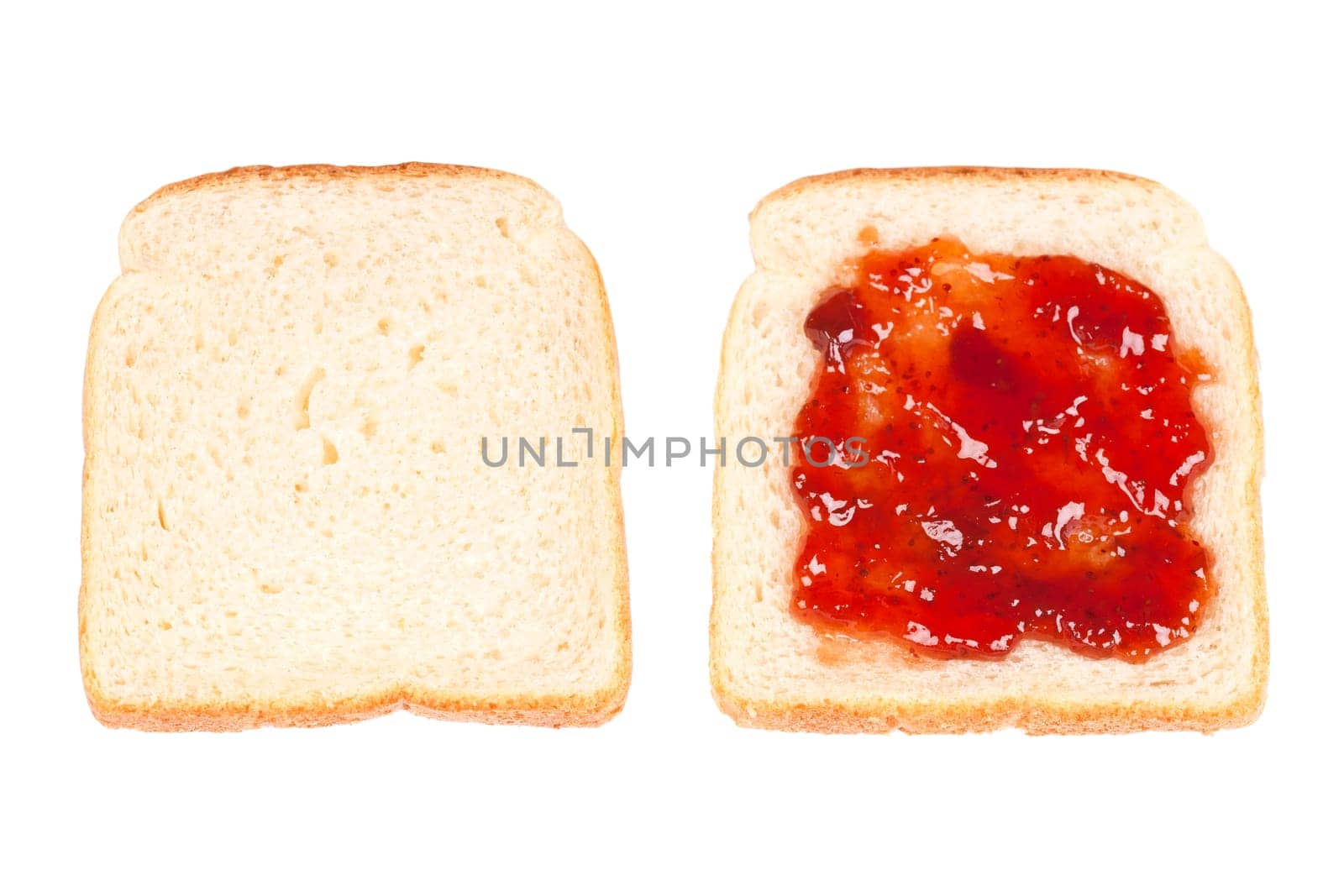 Toast with strawberry jam