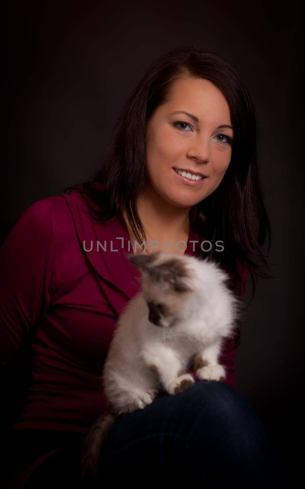 Woman with kitten