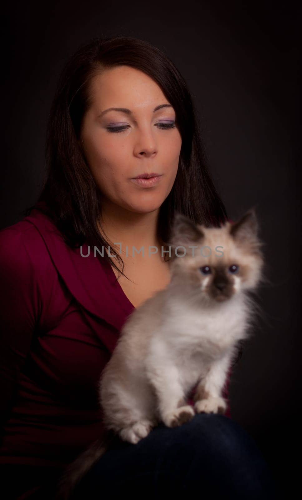 Woman with kitten