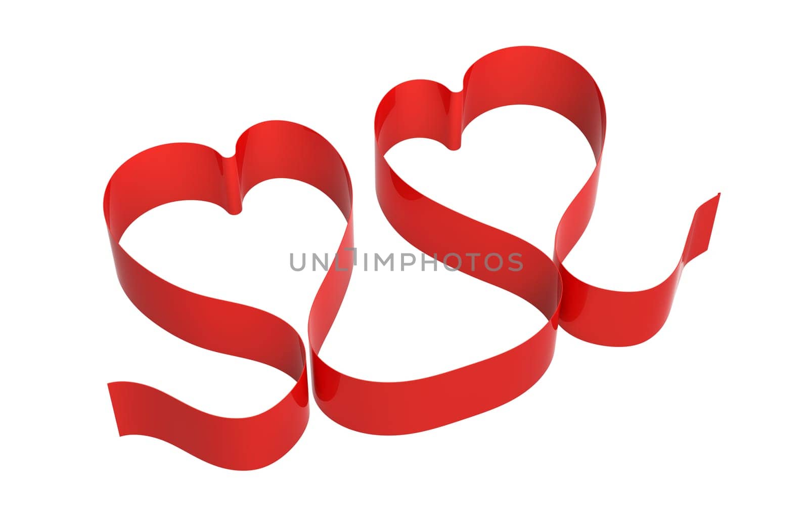 Two hearts made of red band