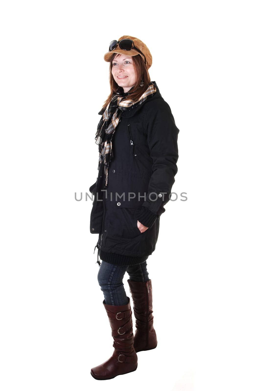 Girl in winter coat.
