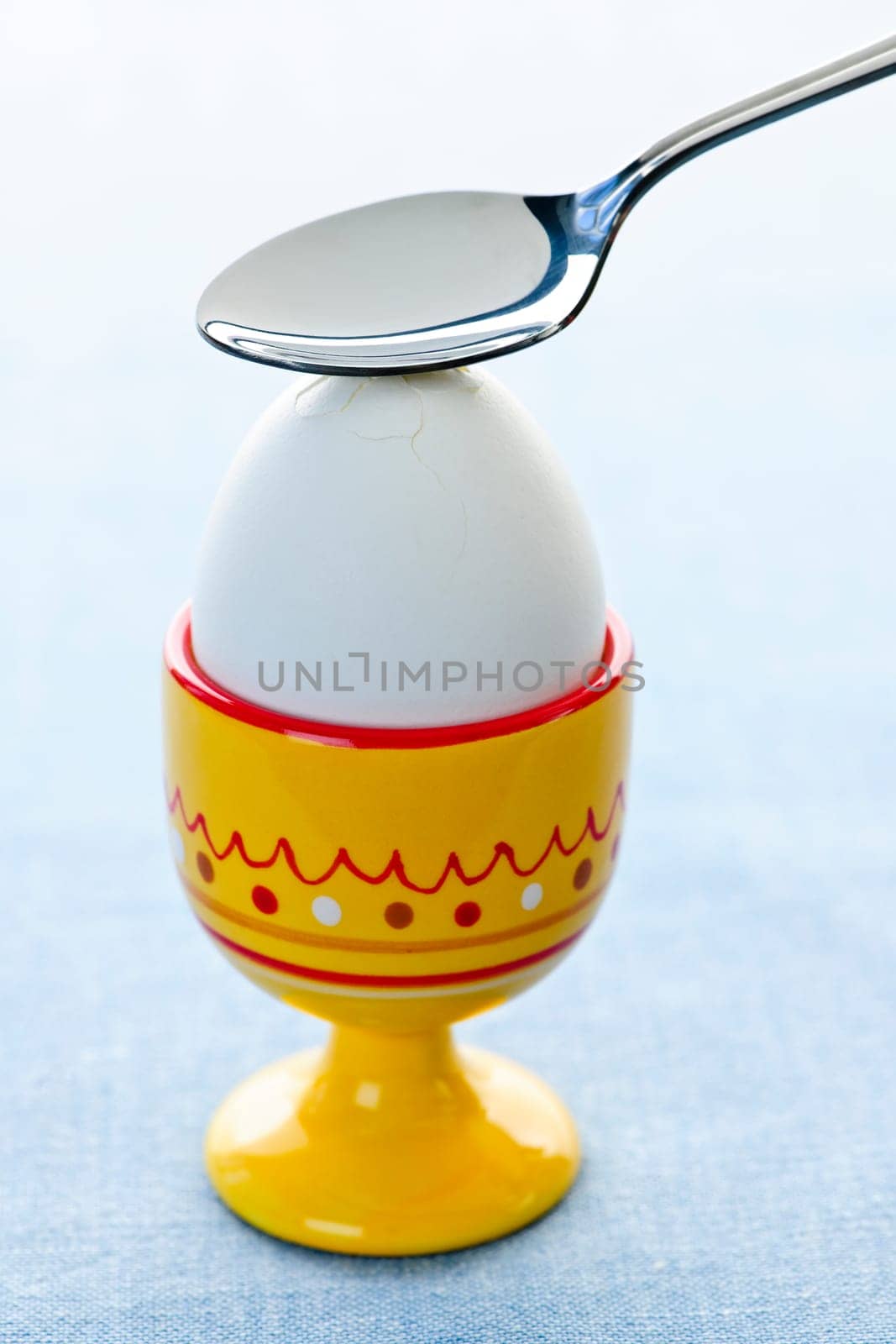 Boiled egg in cup