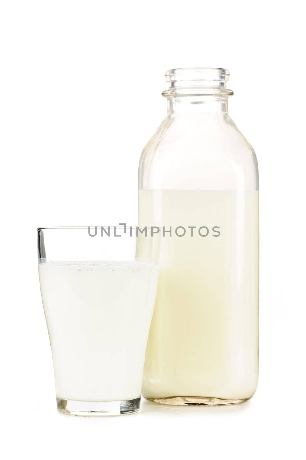 Bottle and glass of white milk
