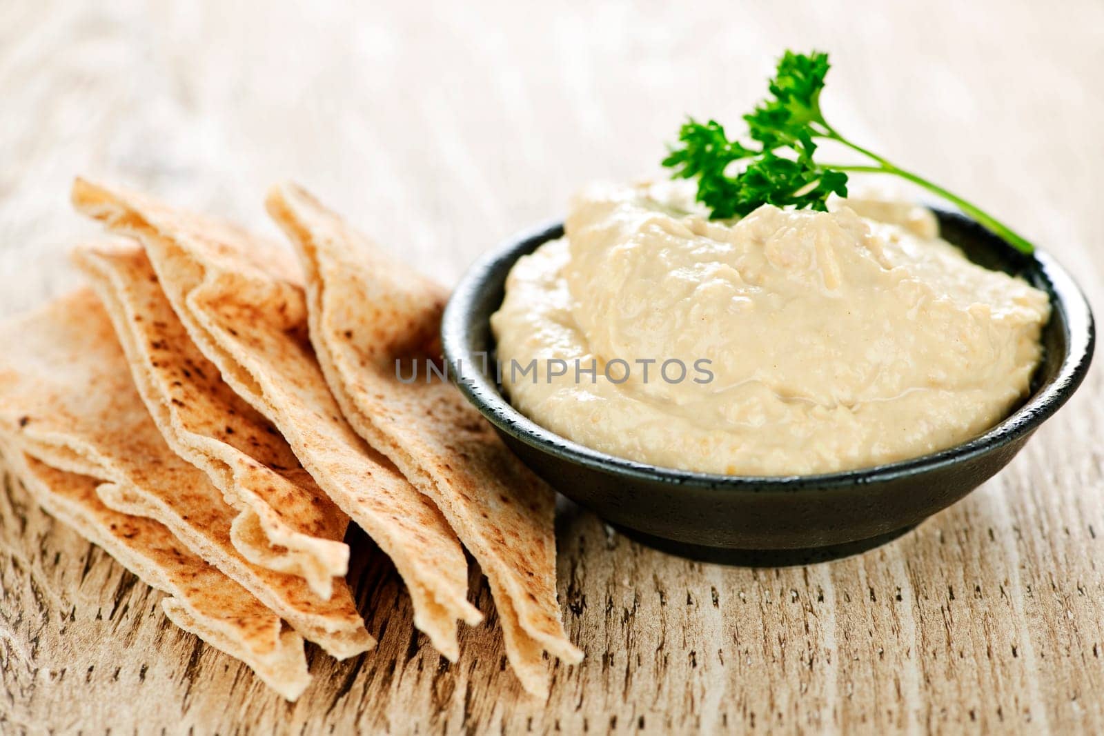 Hummus with pita bread
