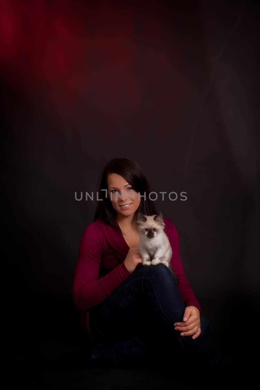 Woman with kitten