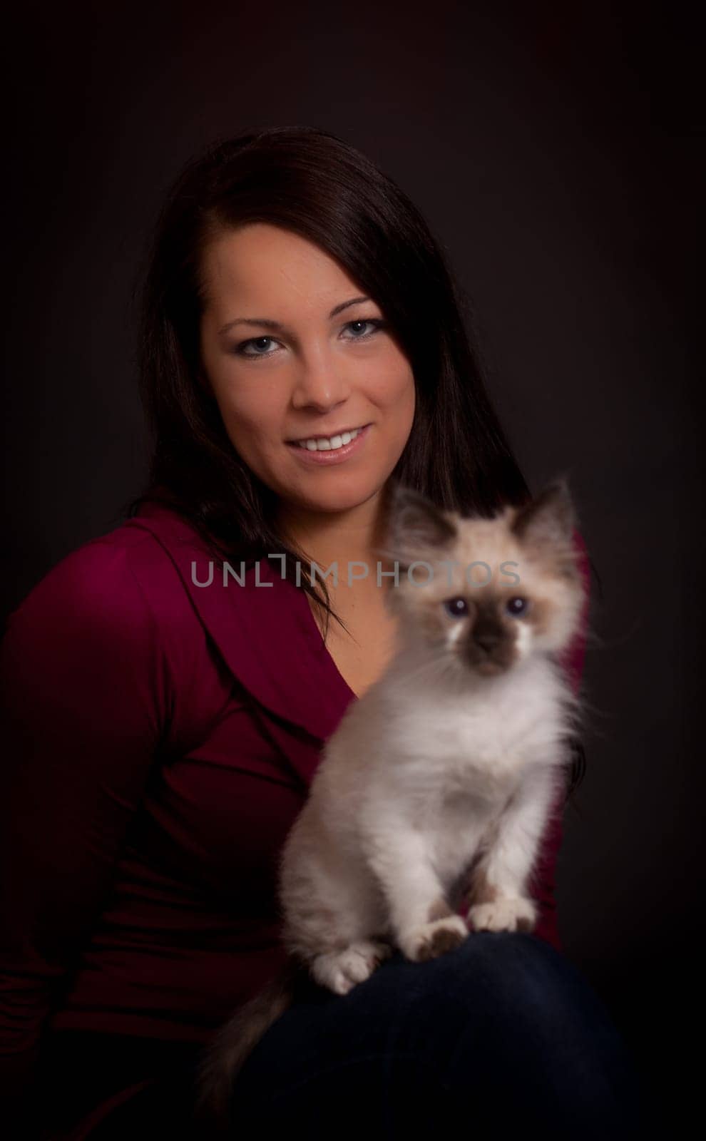 Woman with kitten