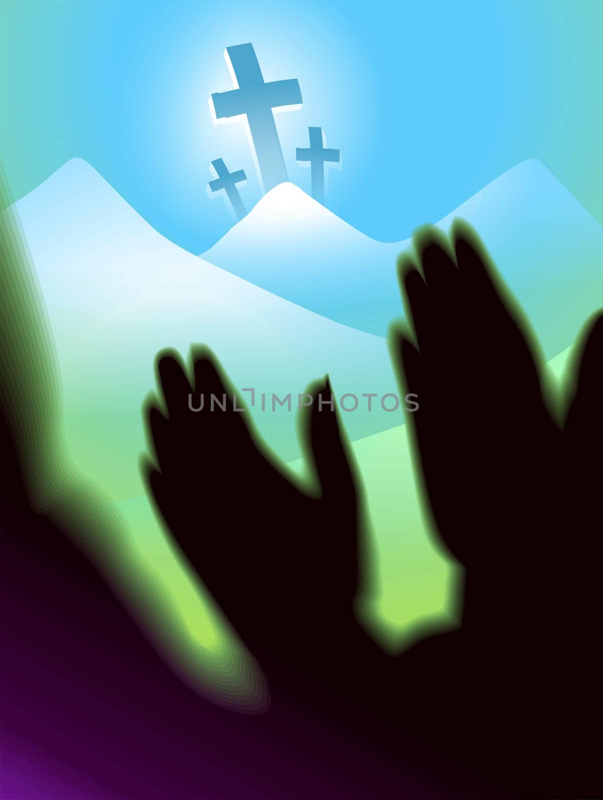 Worshipping hands for peace and happines