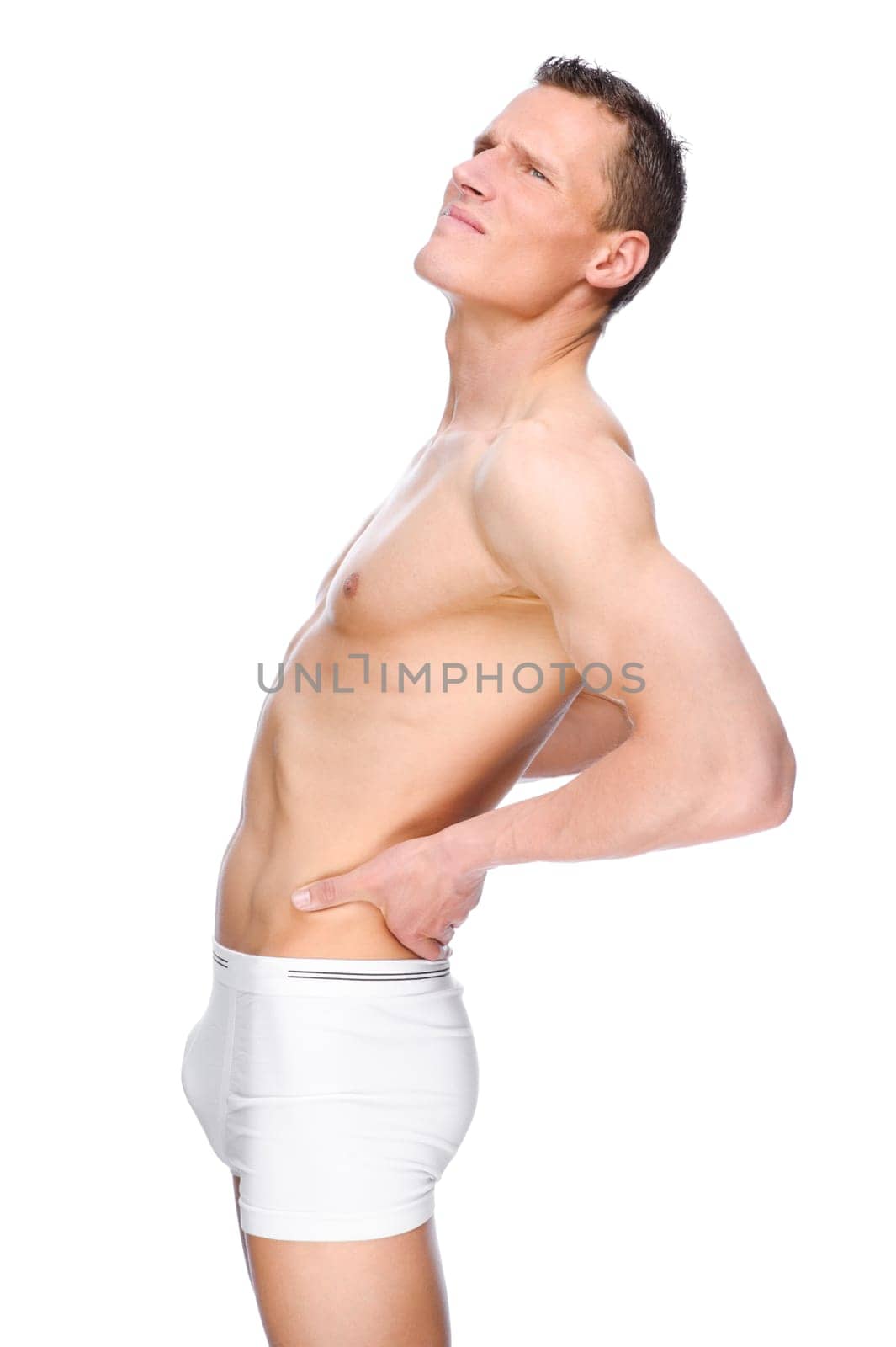 Young man with back pain