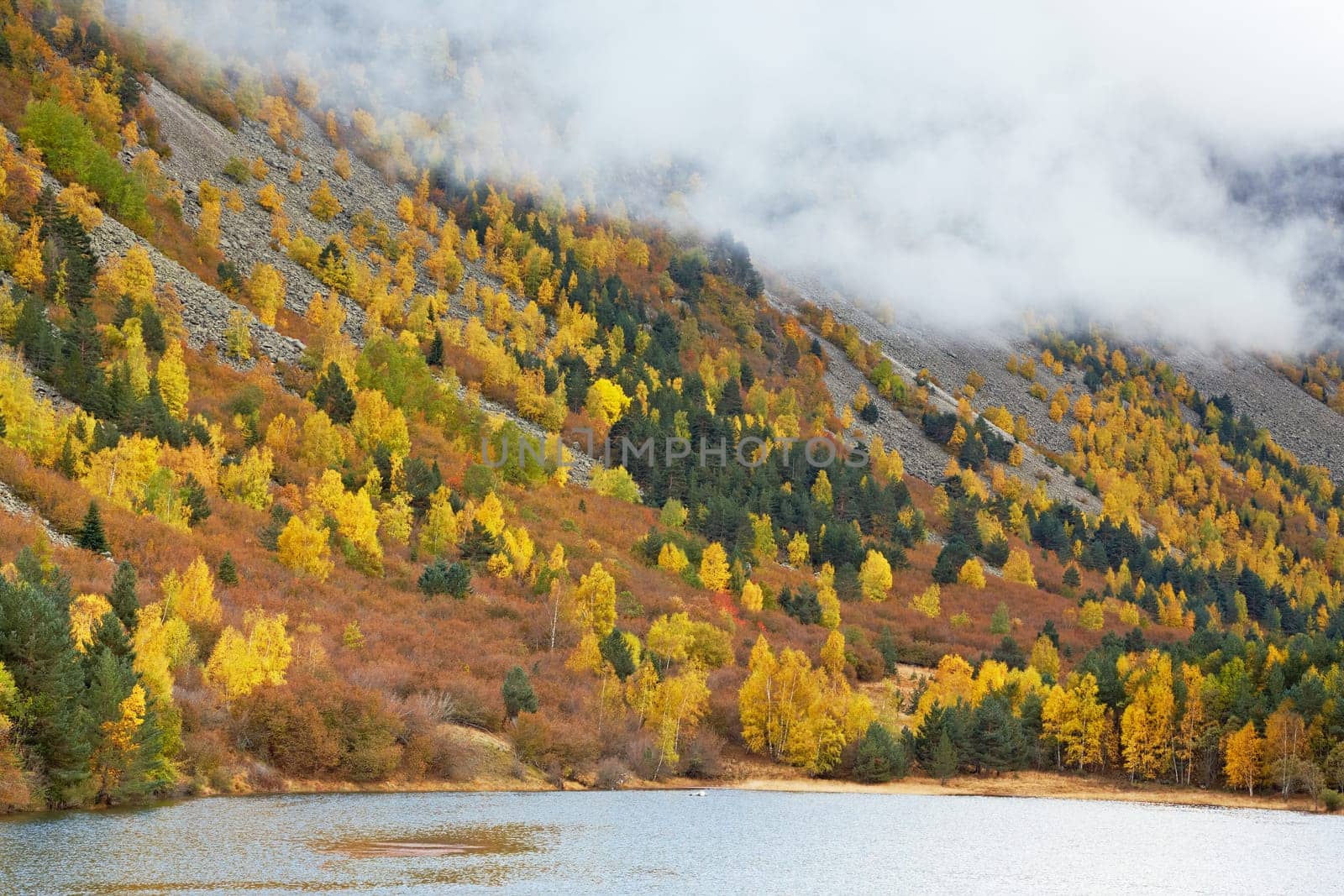 Mountain lake in autumn