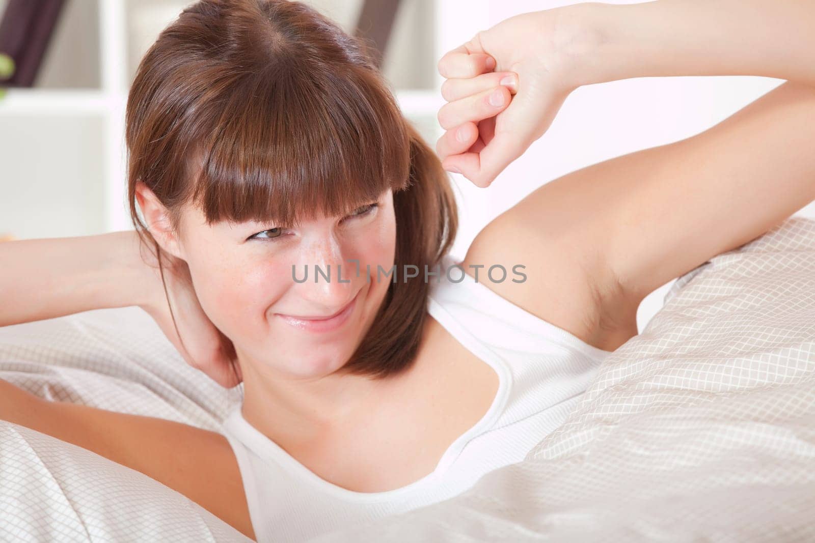 woman waking up
