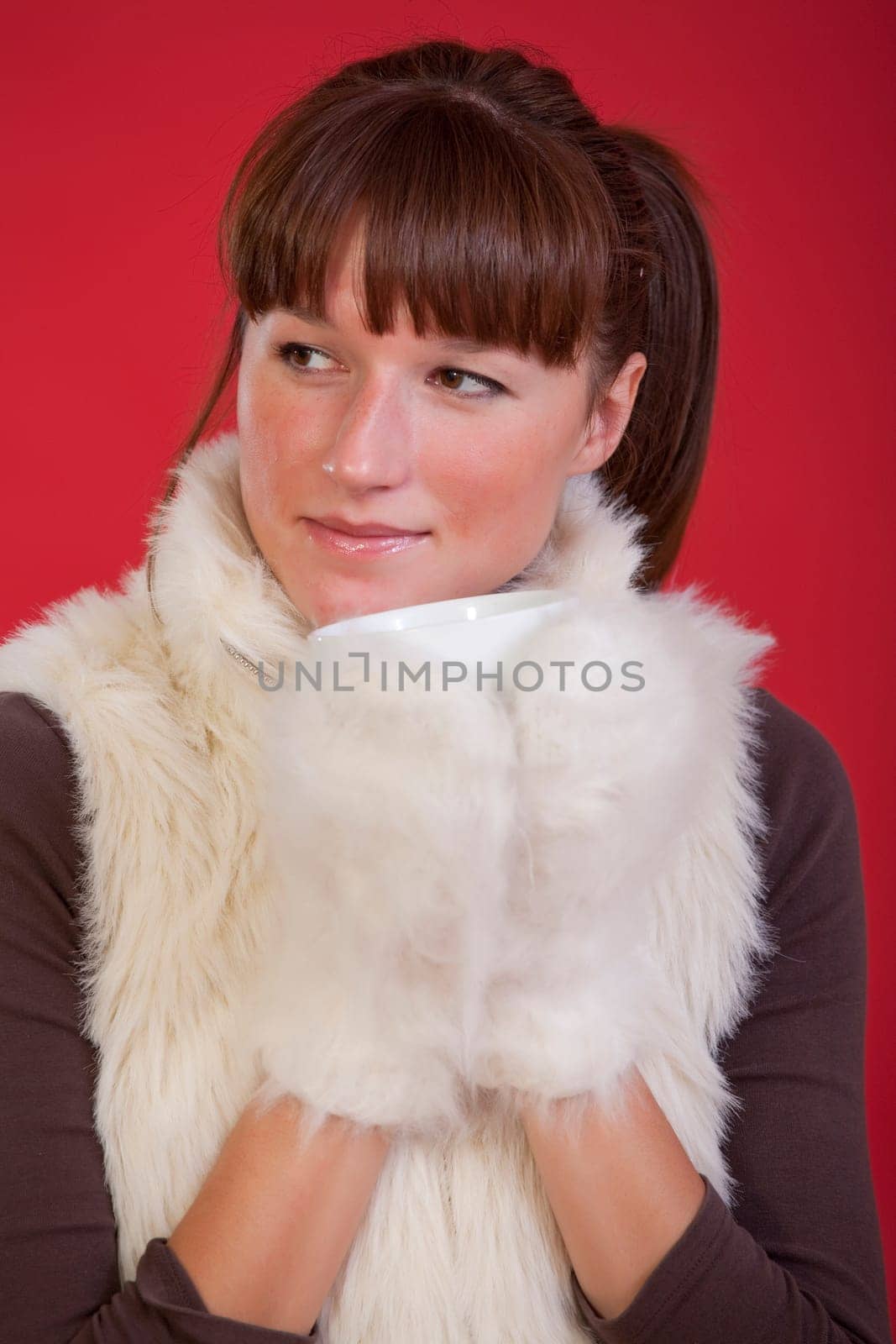 woman with cup hot tea