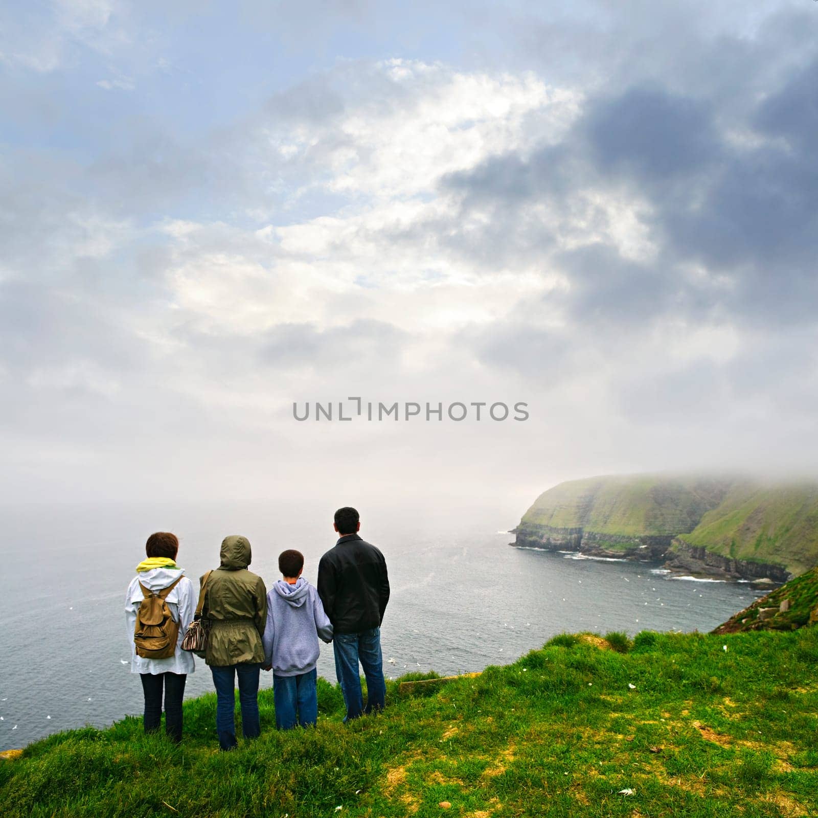 Family visiting Cape St. Marys Ecological Bird Sanctuary in Newfoundland