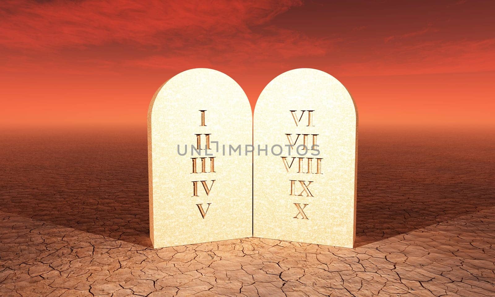 10 commandments of the Bible on stone tablet