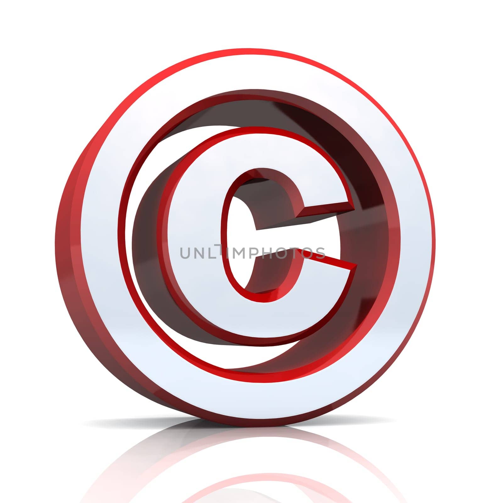 3D Copyright - Silver Red