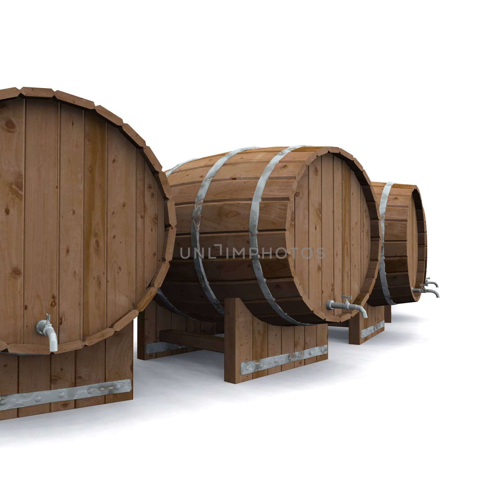 Beer kegs in semicircle 04
