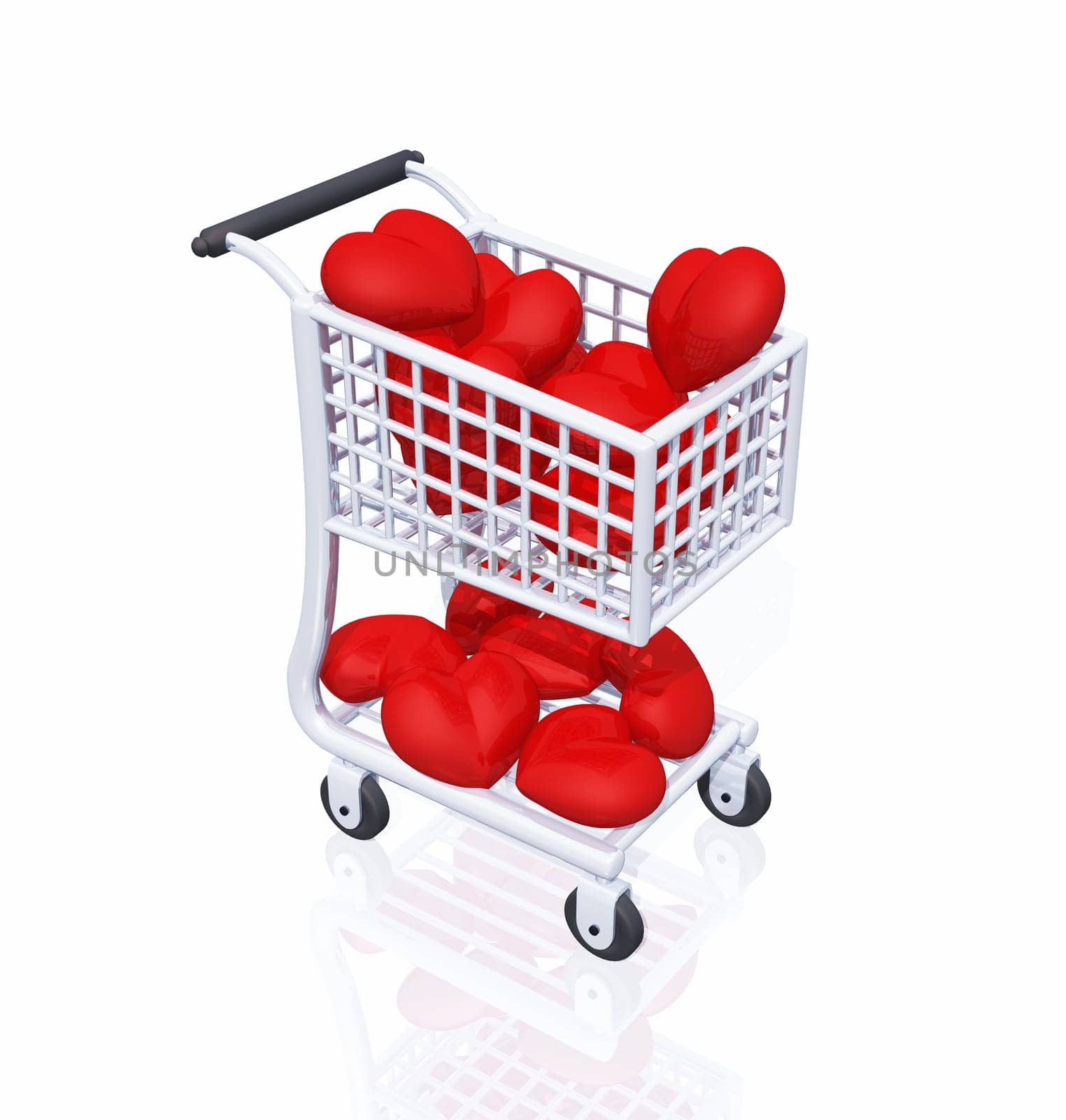 I love shopping - Shopping cart with heart 01