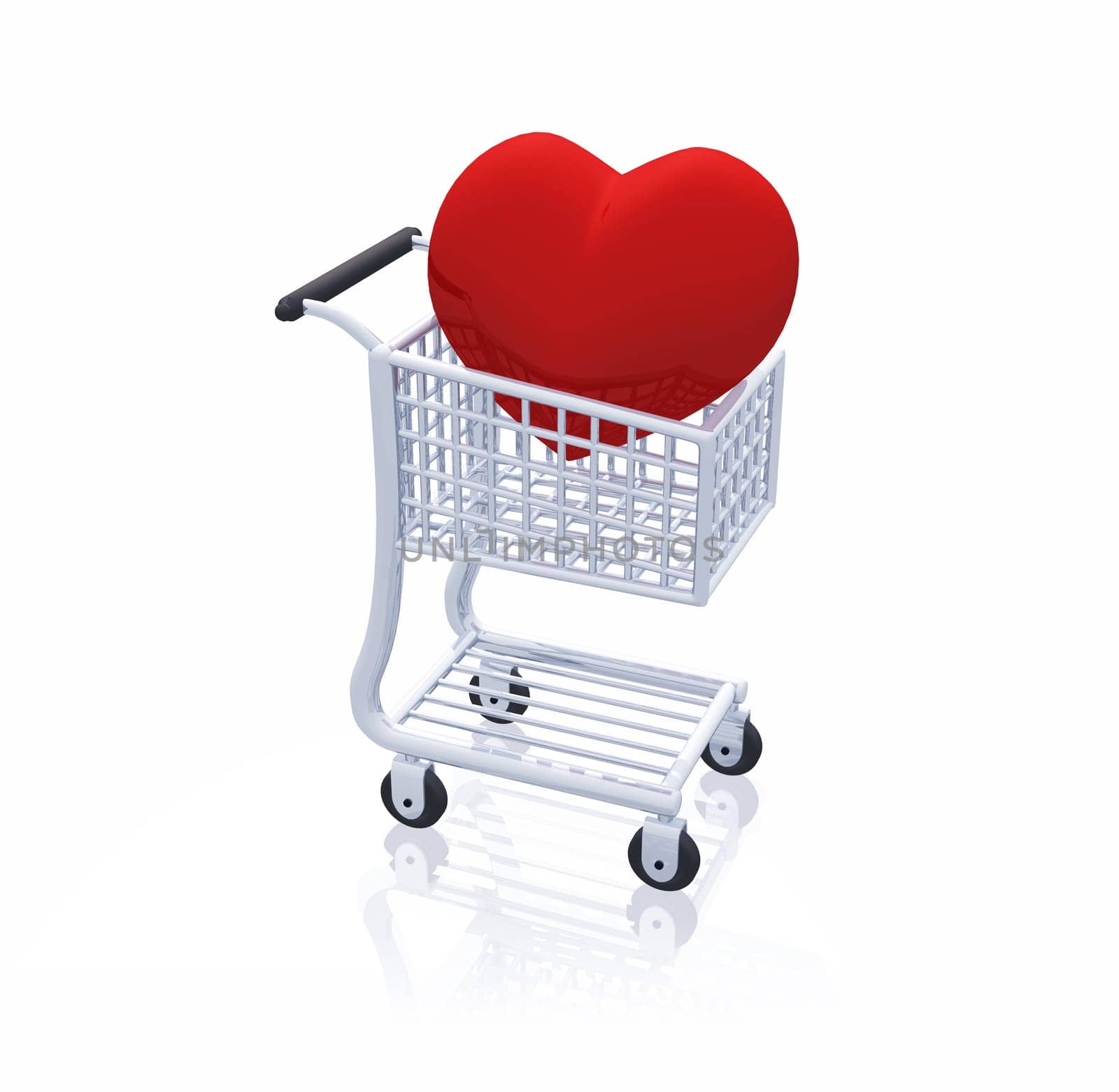 I love shopping - Shopping Cart with Heart 02