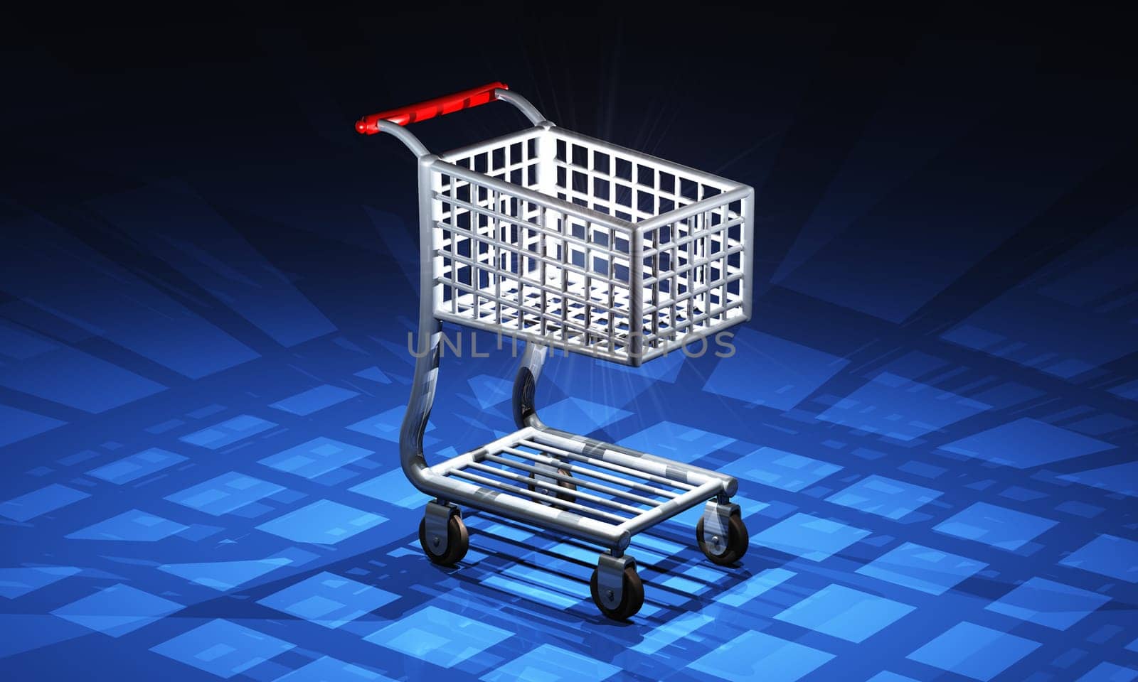 Shopping Cart Illuminated - Blue Red
