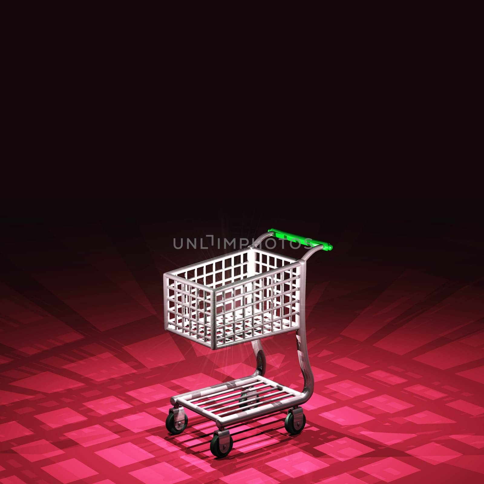 Illuminated shopping trolley - red green 02