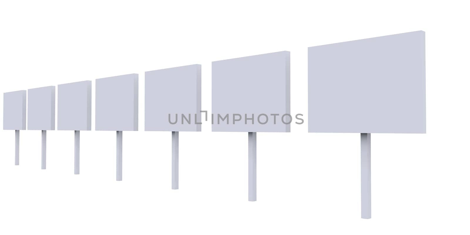 Signs in Row - White 01