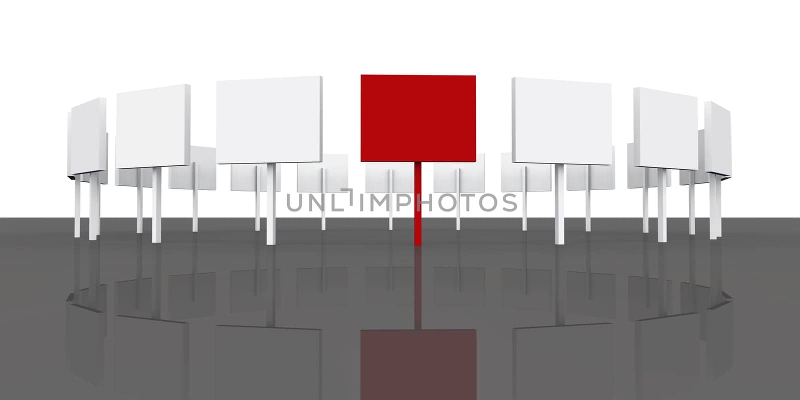 Signs in a circle - 03 Red White