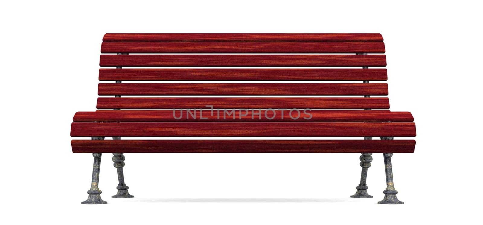 The old park bench red