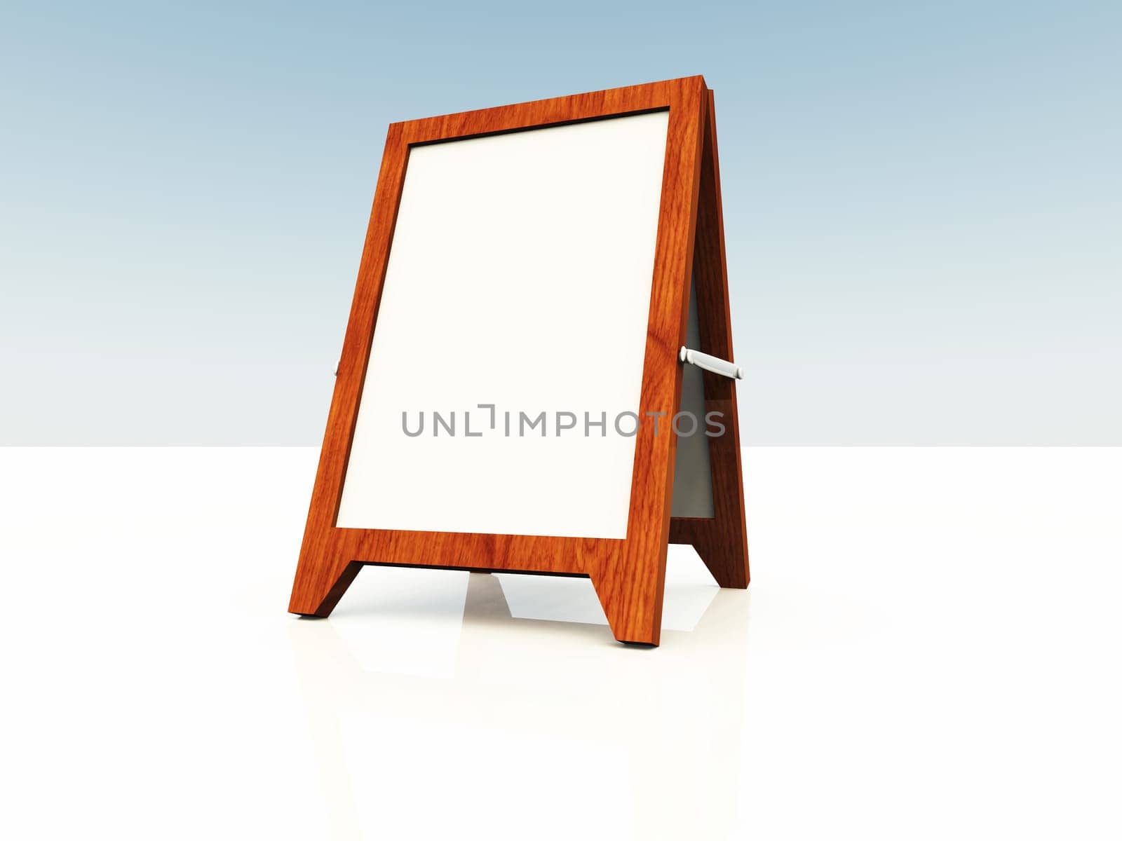 Blank Wooden Chalkboard - White 02