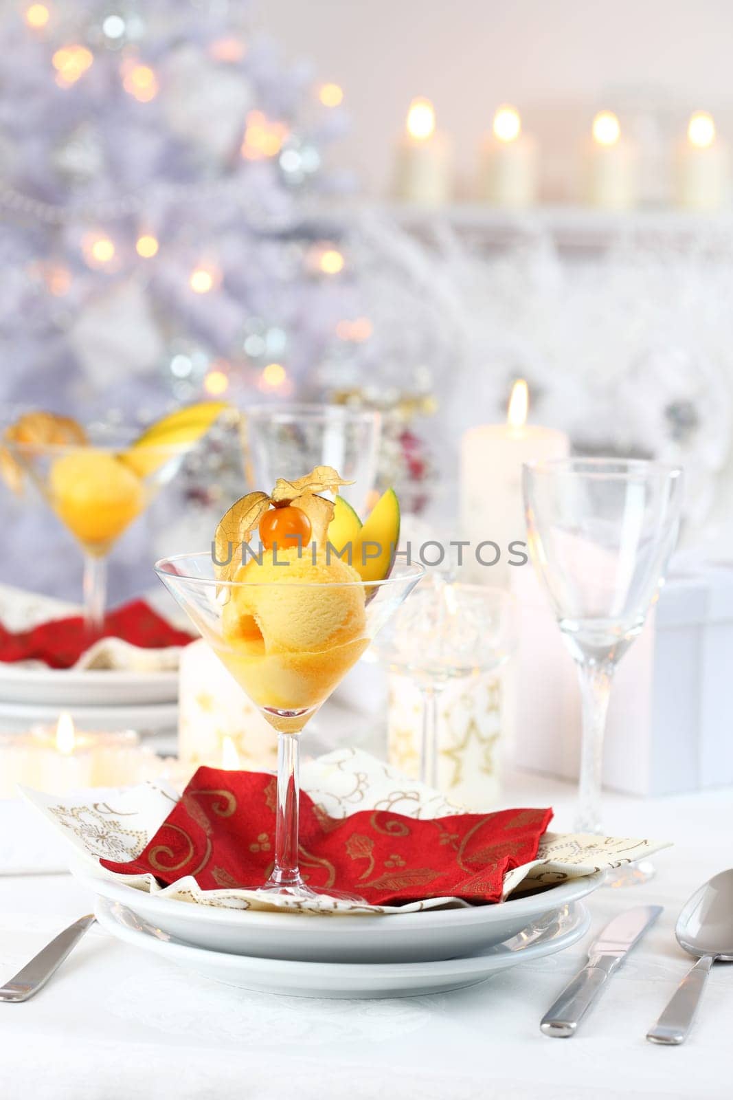 Mango sorbet for Christmas