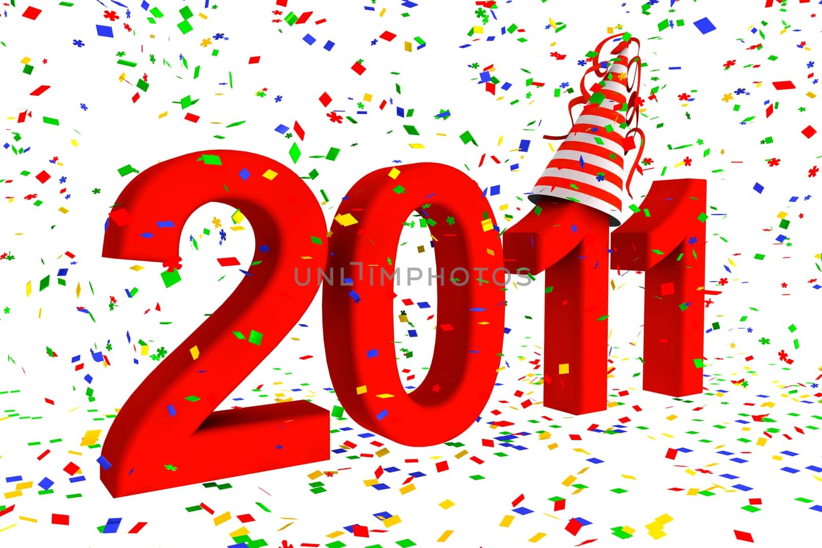 2011 Lettering with confetti