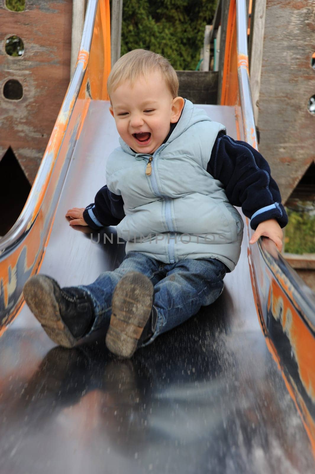 Toddler on the slide