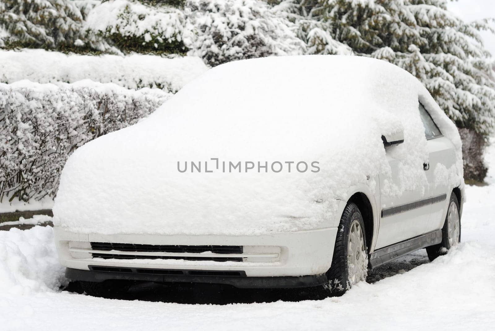 Snowy car