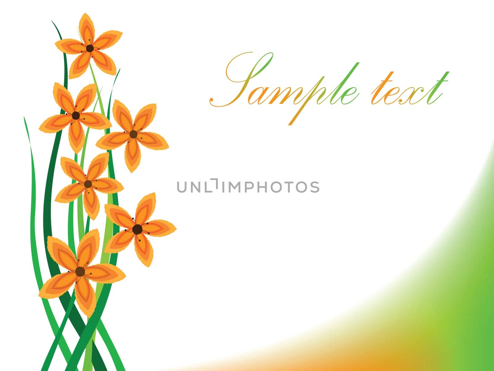 design with flowers and grass