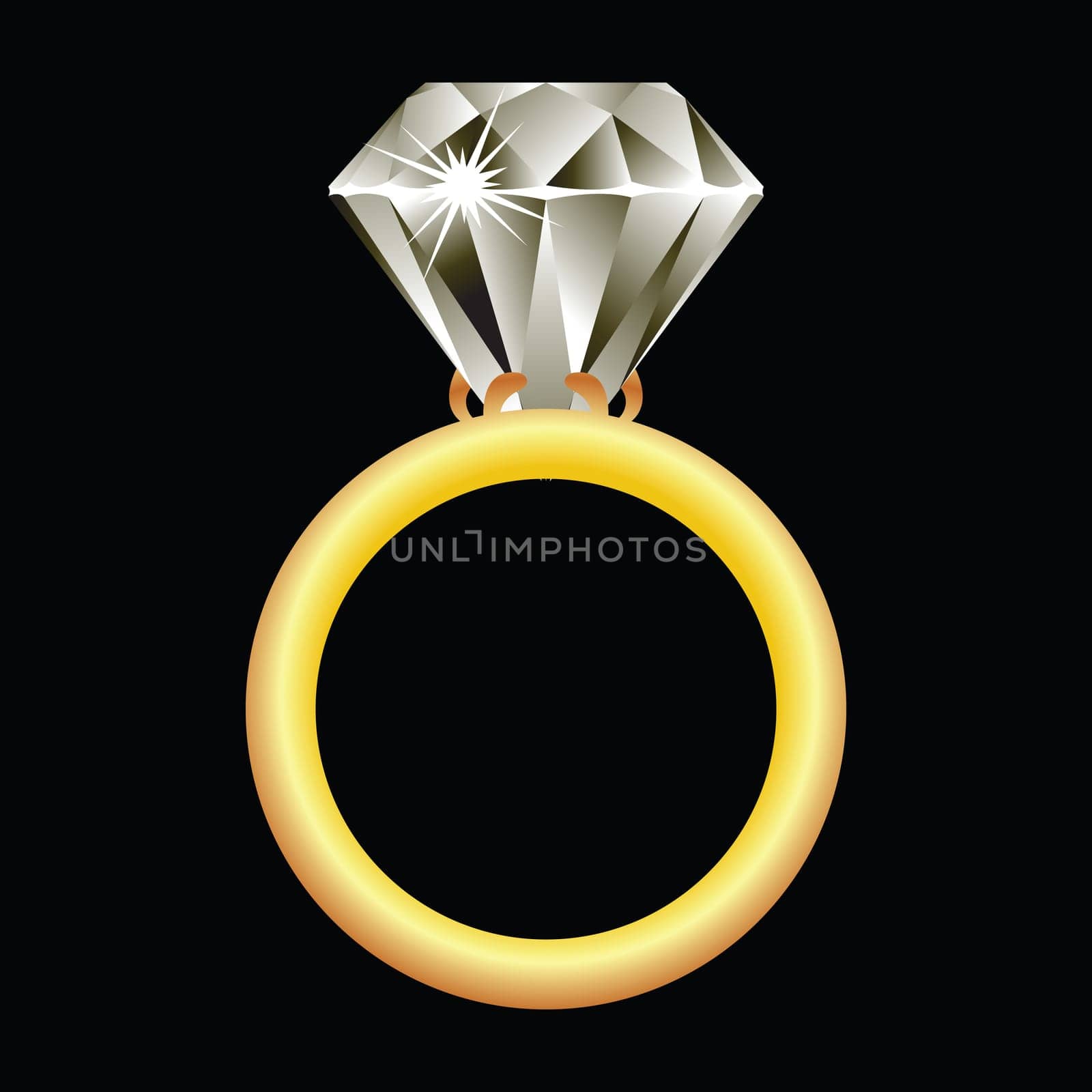 diamond ring against black