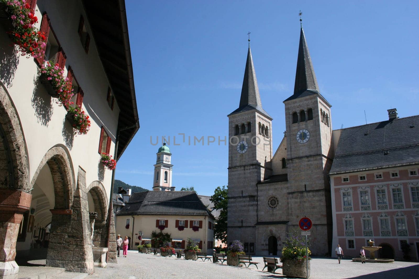 Berchtesgaden,Castle Square and Church