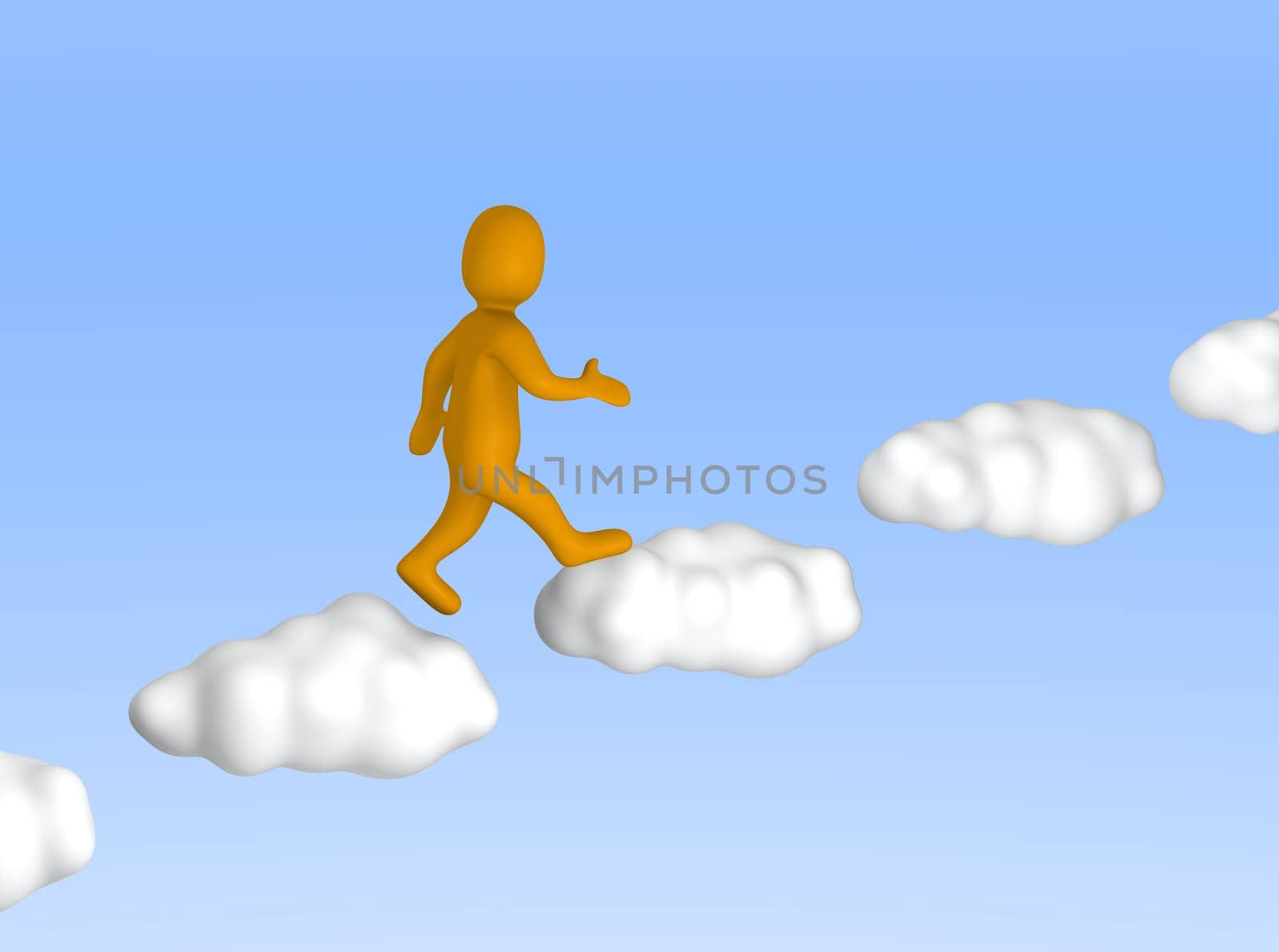 Going up on clouds