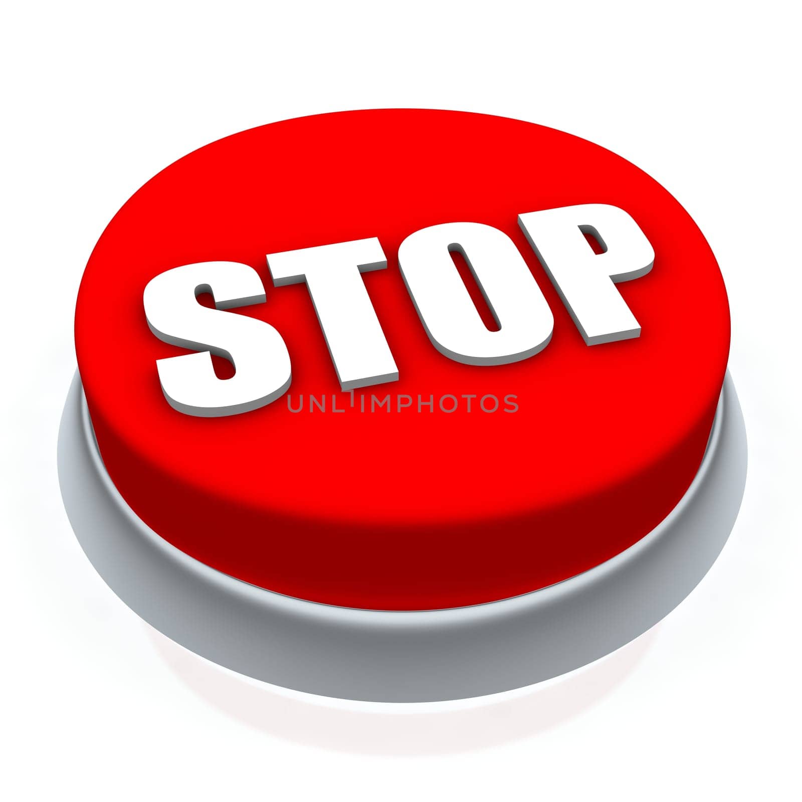 Stop round button 3d