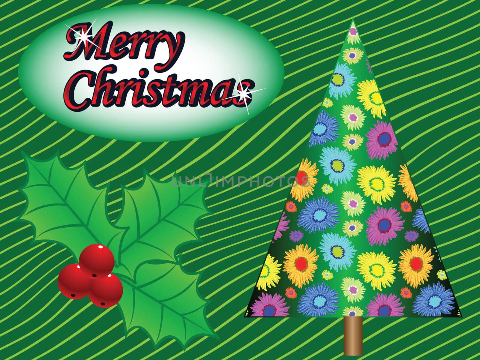 merry christmas tree card