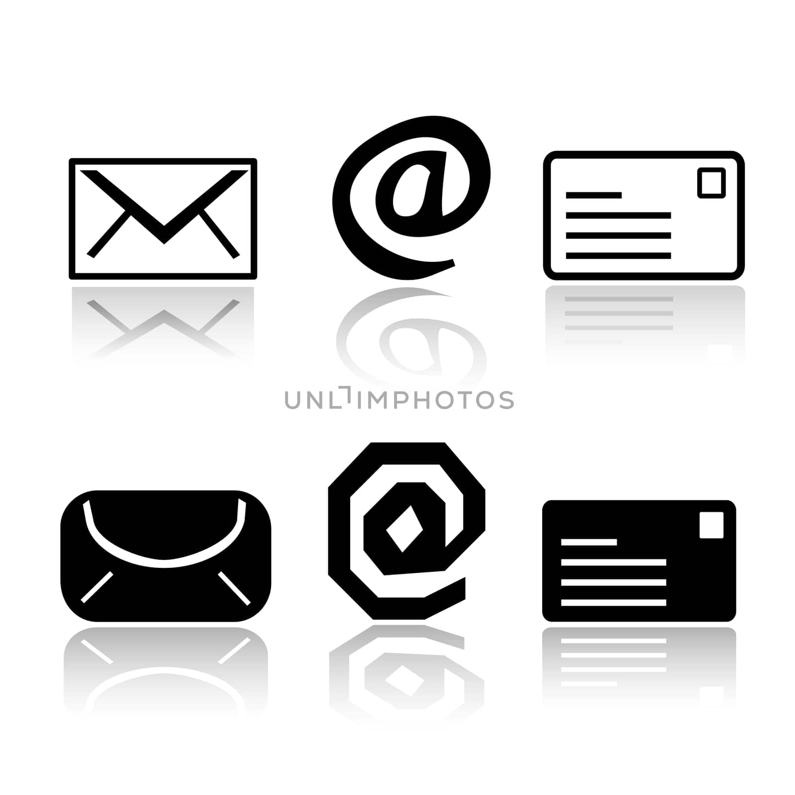 Set of 6 mail icons